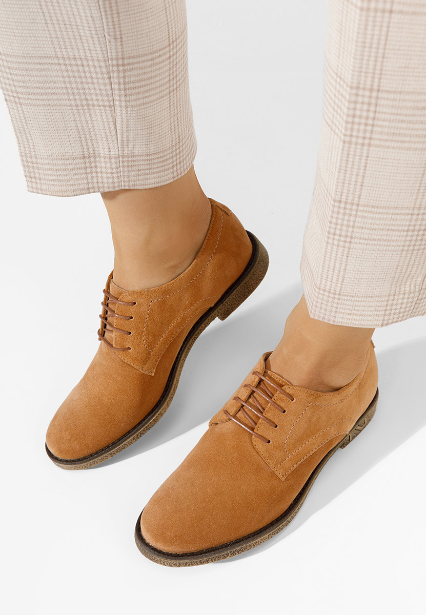 Pantofi derby piele Doresa camel