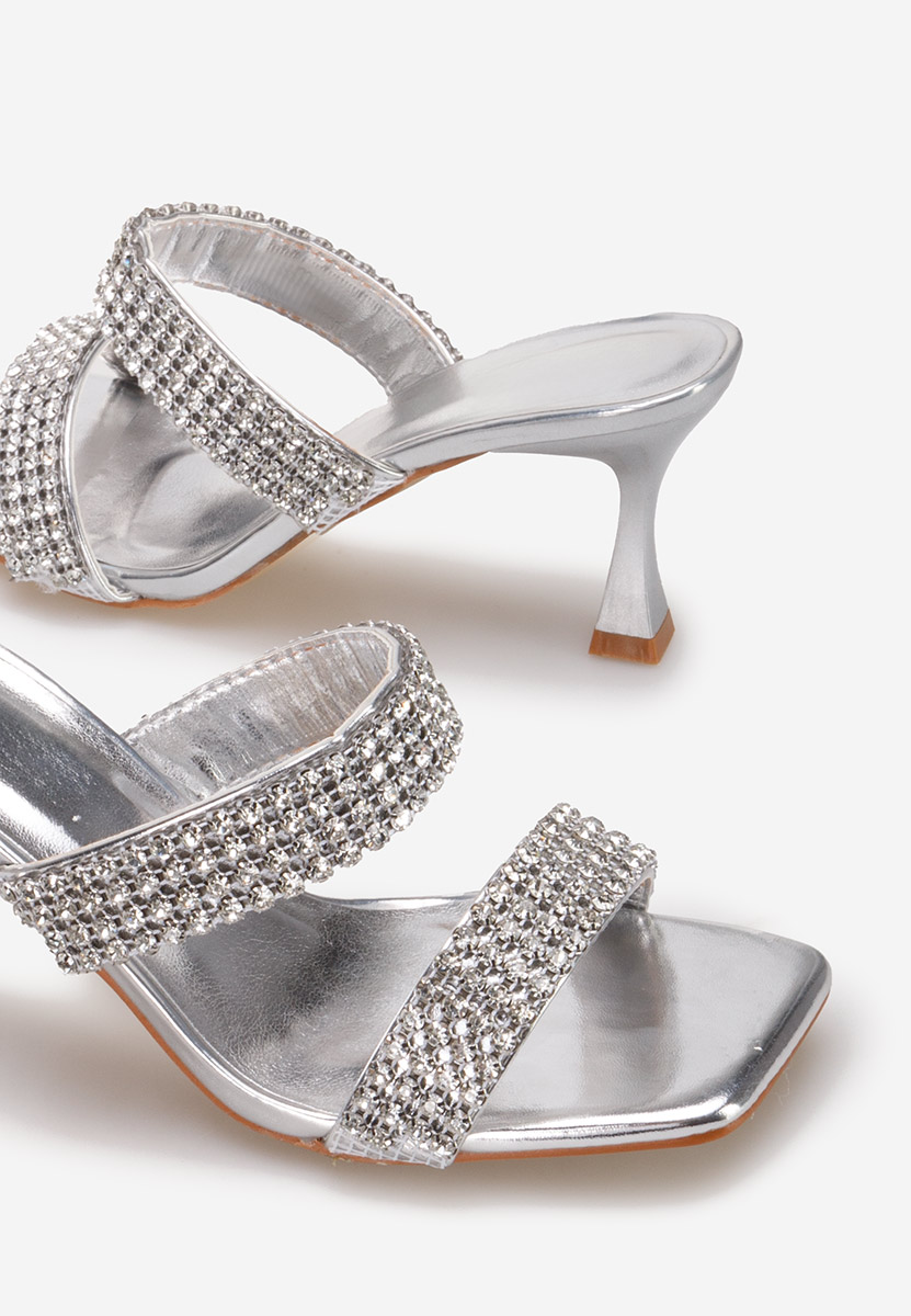 Papuci dama eleganti Sirtrea argintii