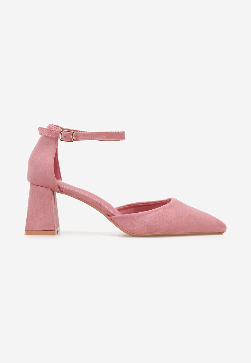 Pantofi cu toc gros Sambria roz