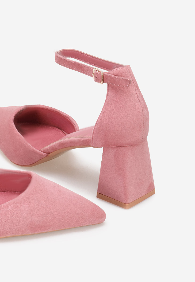 Pantofi cu toc gros Sambria roz