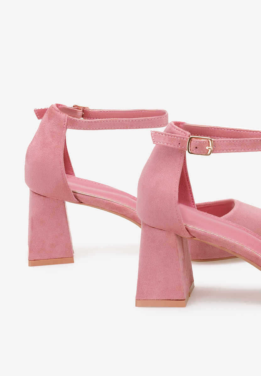 Pantofi cu toc gros Sambria roz