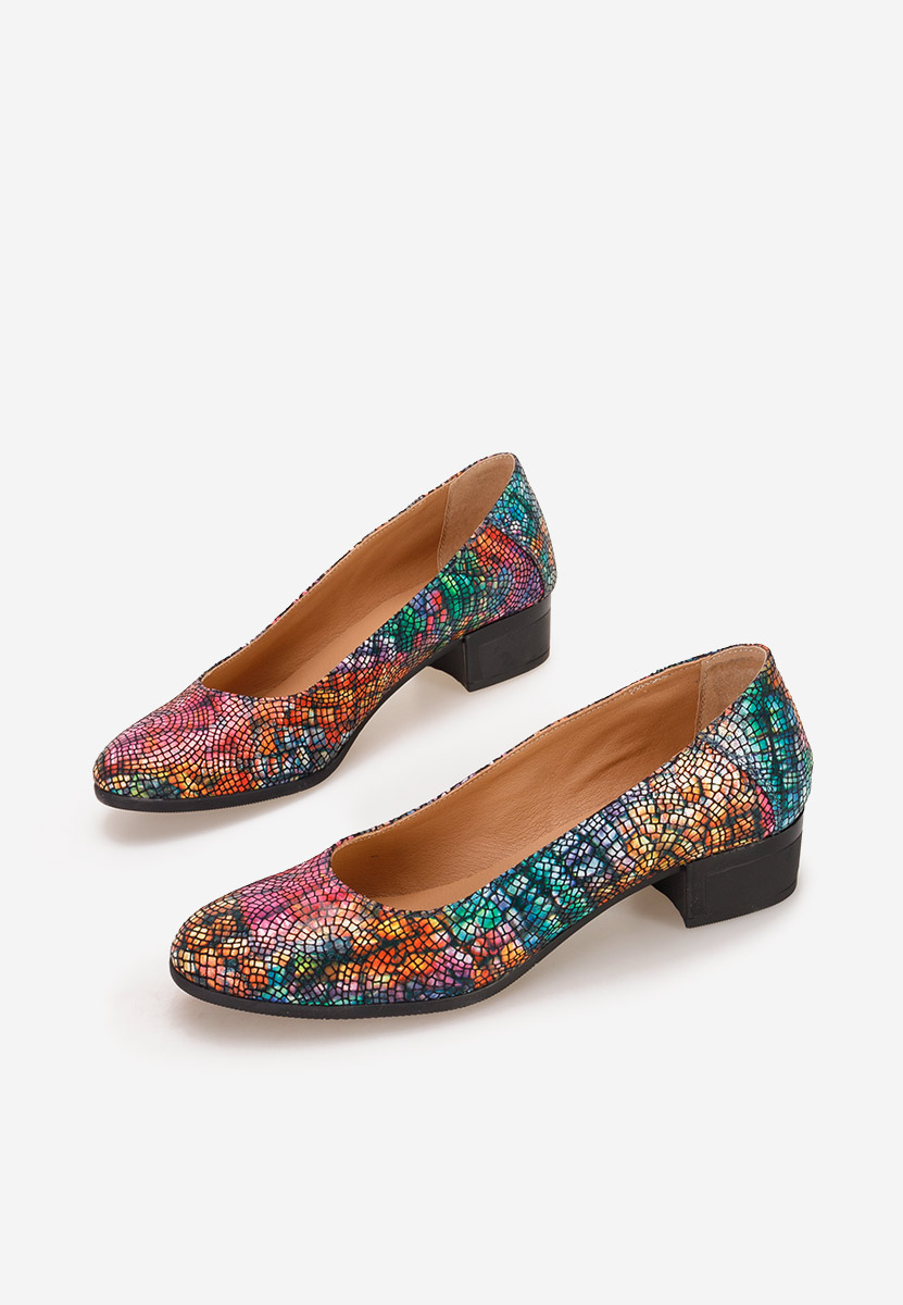 Pantofi cu toc mic Montremy V5 multicolori