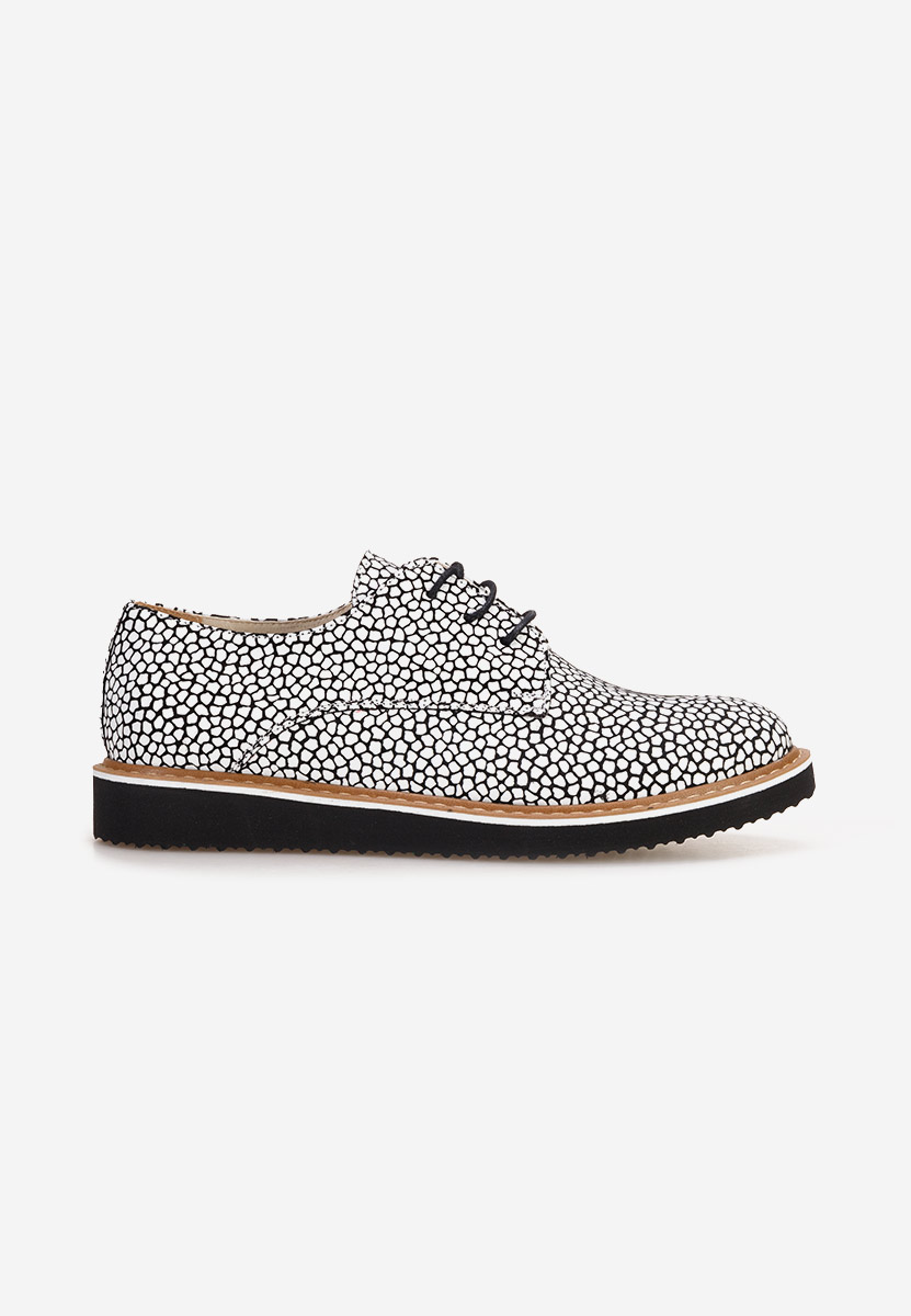 Pantofi derby piele Casilas albi