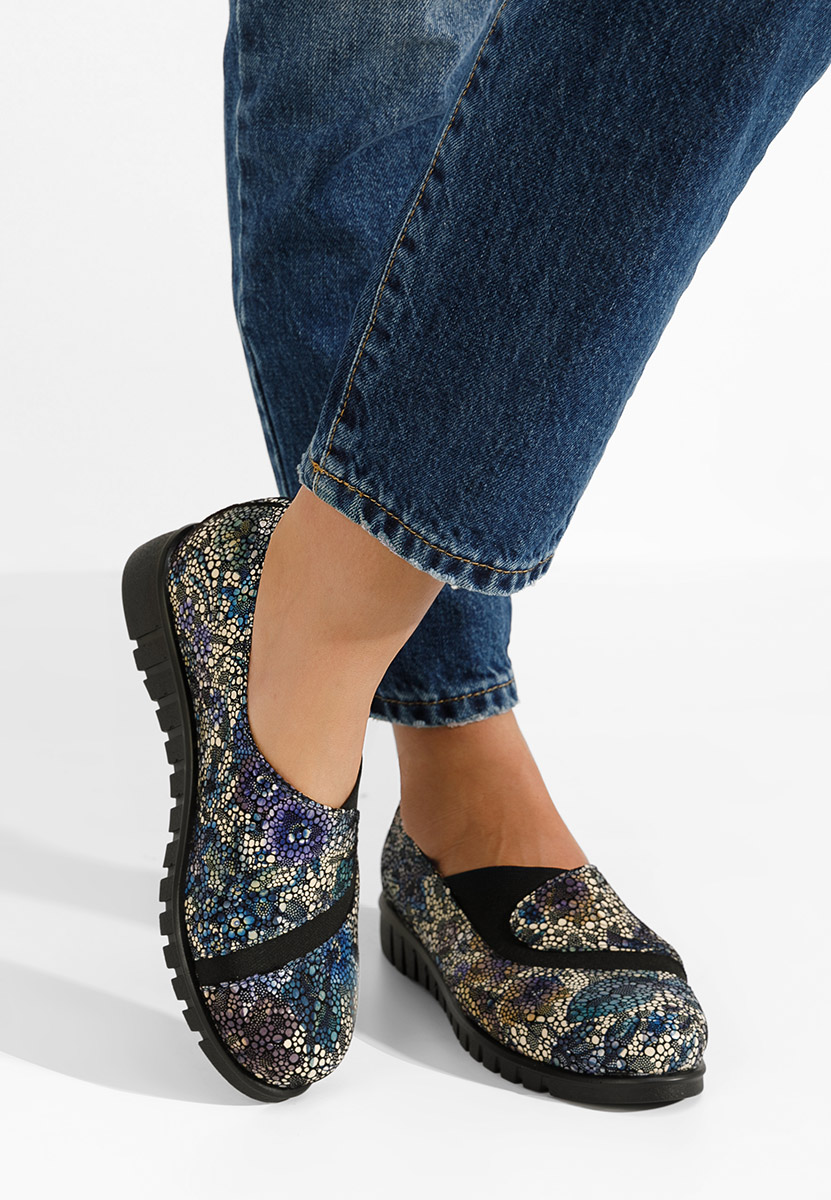 Pantofi casual dama piele Janora multicolori