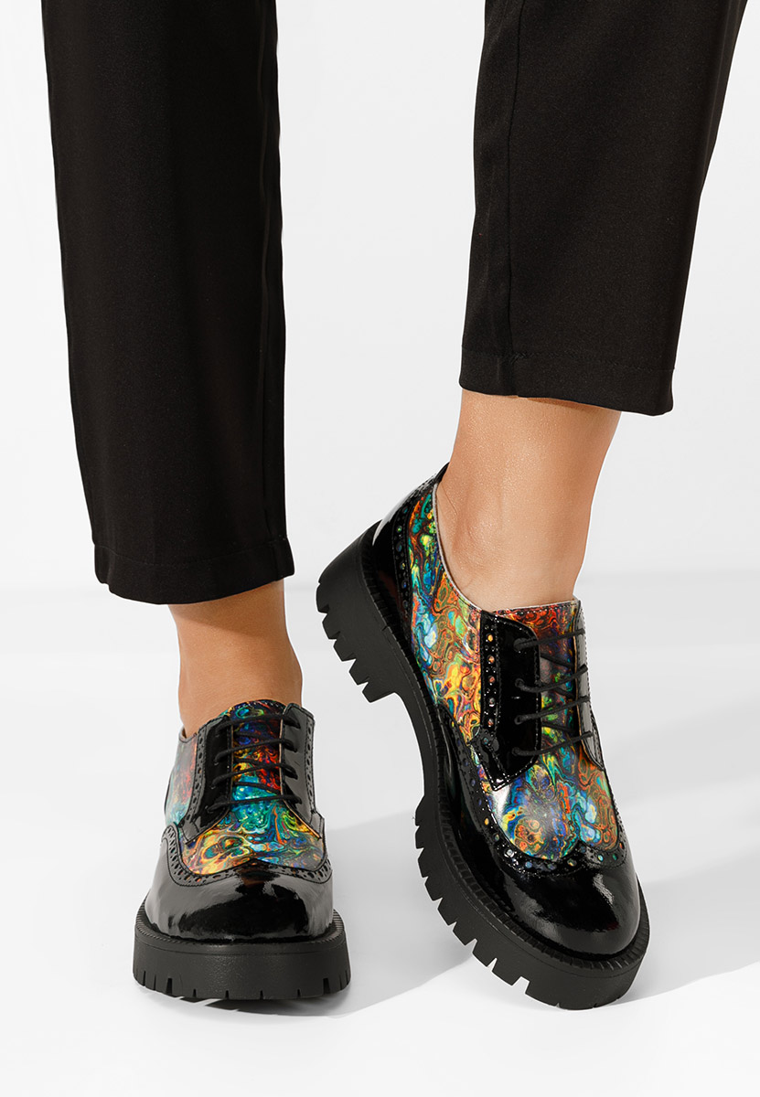 Pantofi dama brogue Flexa multicolori