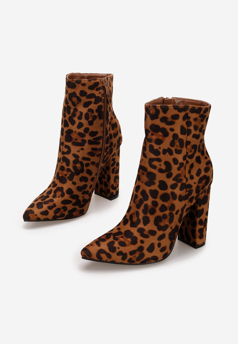 Botine cu toc Padrona V2 leopard