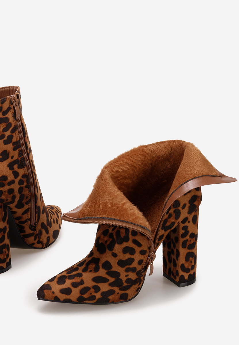 Botine cu toc Padrona V2 leopard