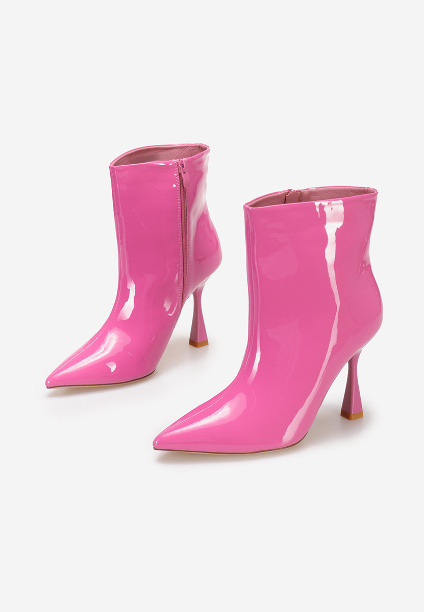 Botine cu toc subtire Thessalia fucsia