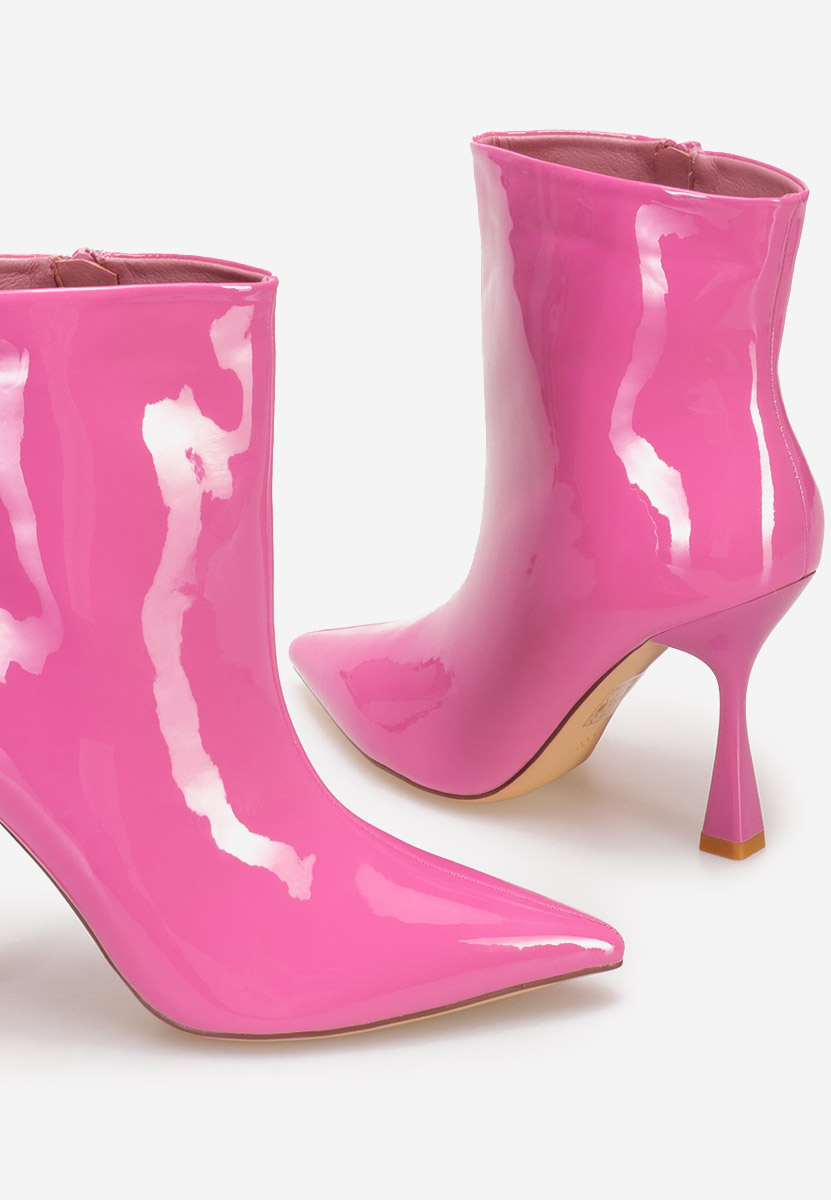 Botine cu toc subtire Thessalia fucsia