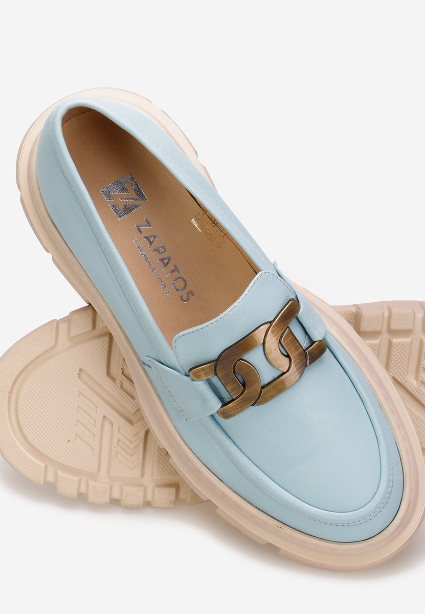 Mocasini piele naturala Haza bleu