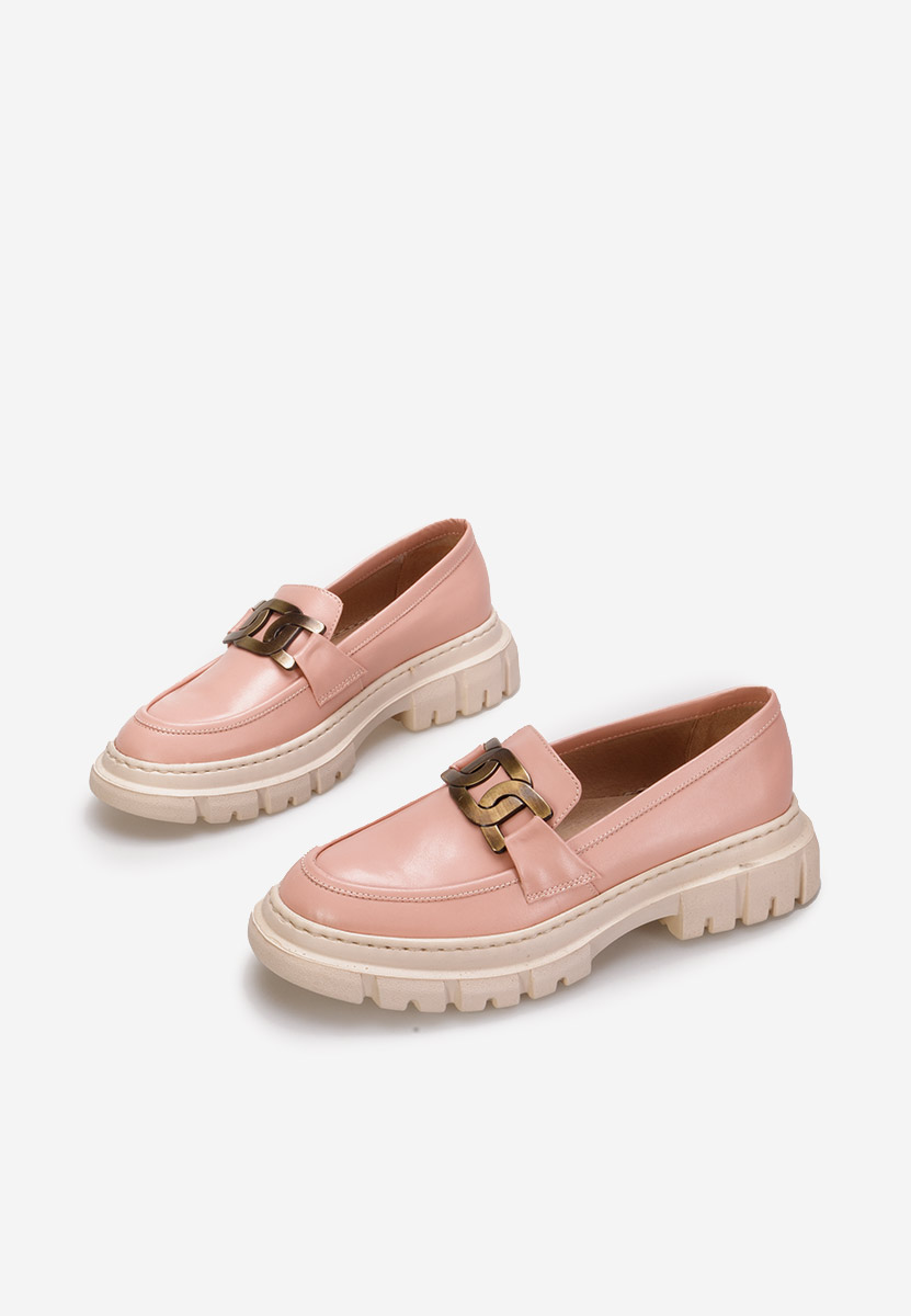 Mocasini piele naturala Haza V3 roz