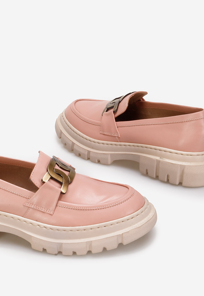 Mocasini piele naturala Haza V3 roz