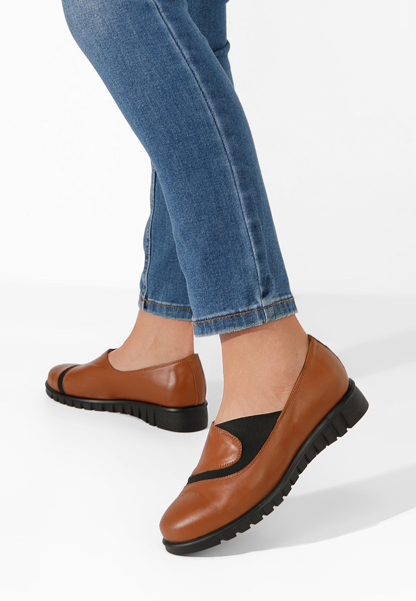 Pantofi casual dama piele Janora camel