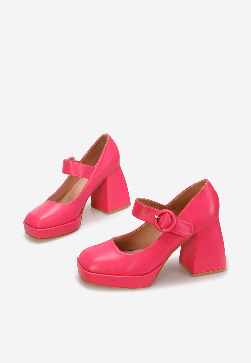 Pantofi cu toc gros Lavosa fucsia