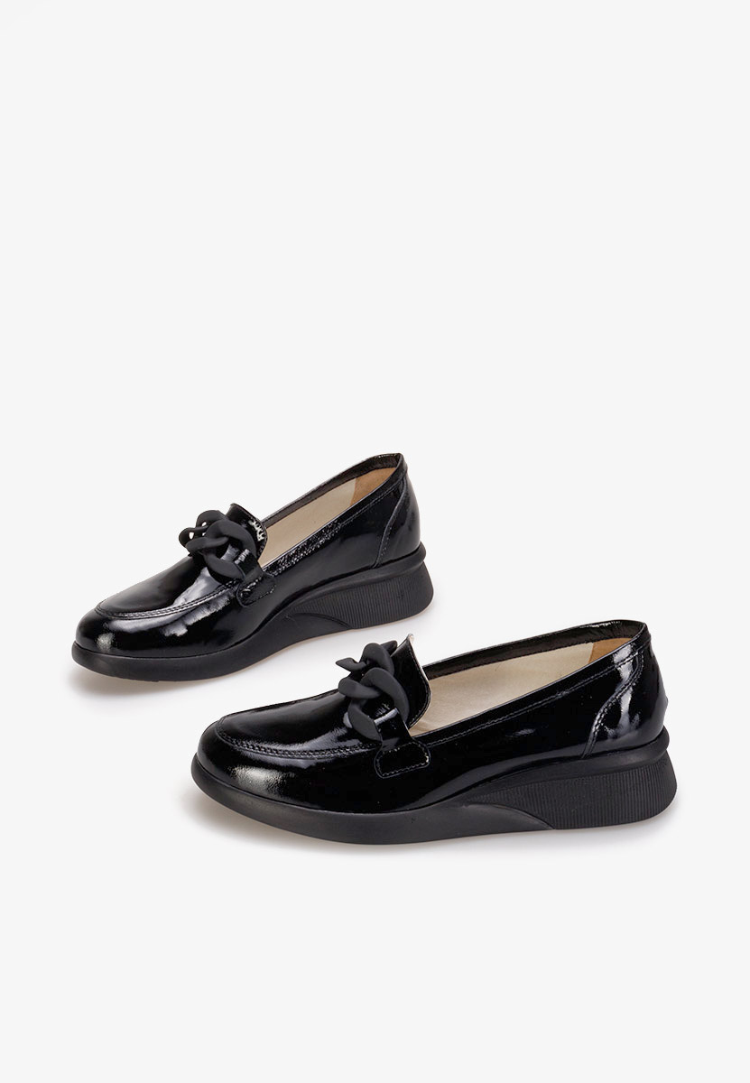 Mocasini piele naturala Leslie V2 negri