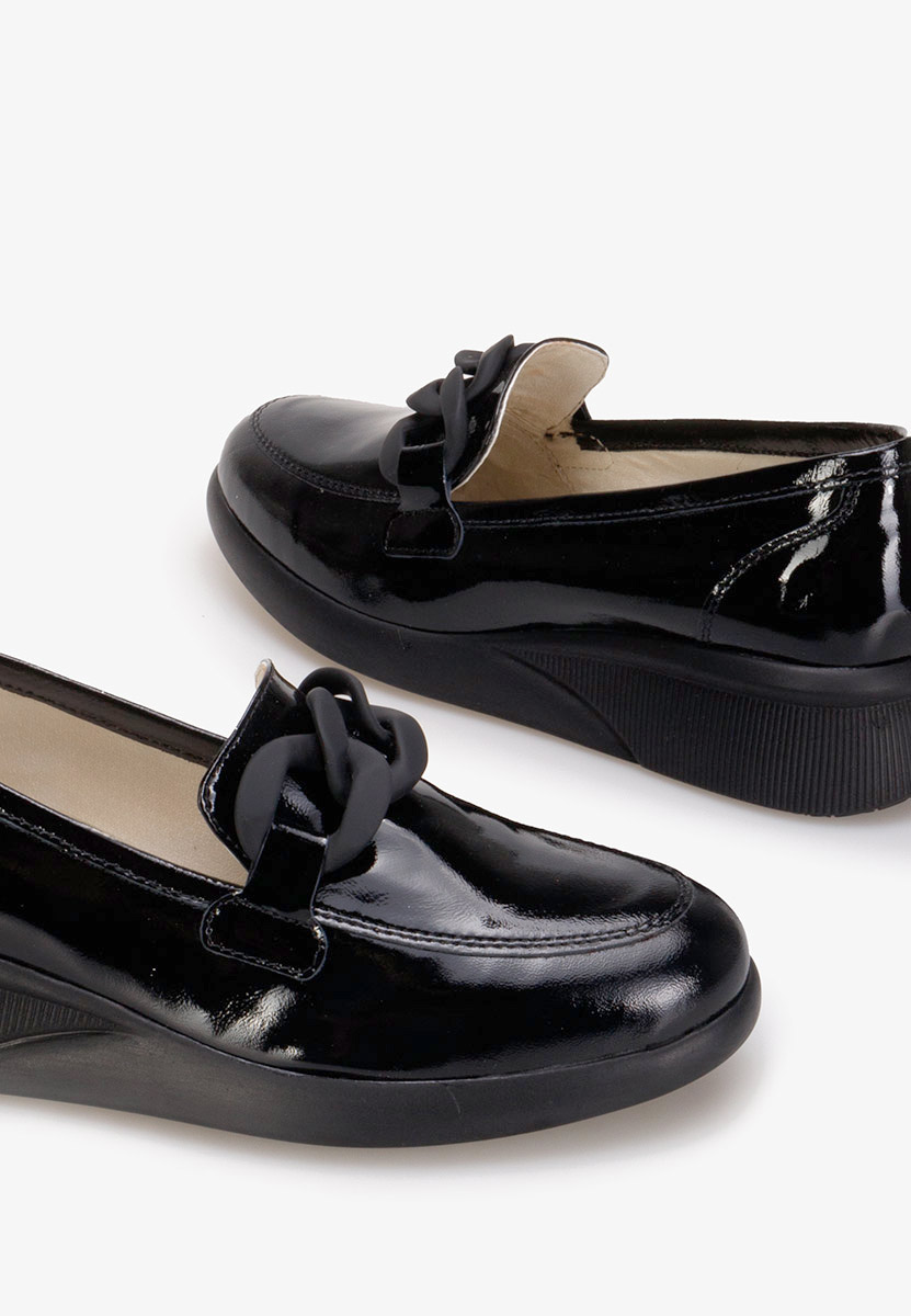 Mocasini piele naturala Leslie V2 negri