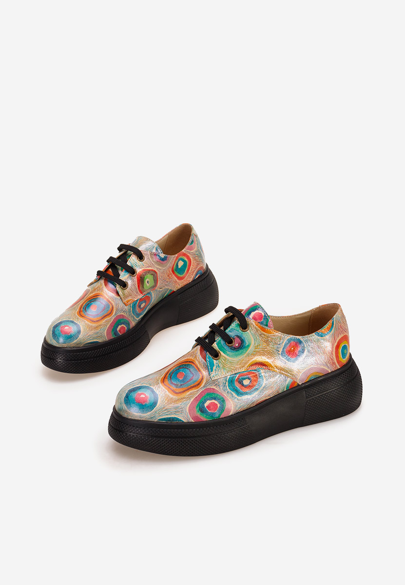 Pantofi casual dama piele Delisa V4 multicolori