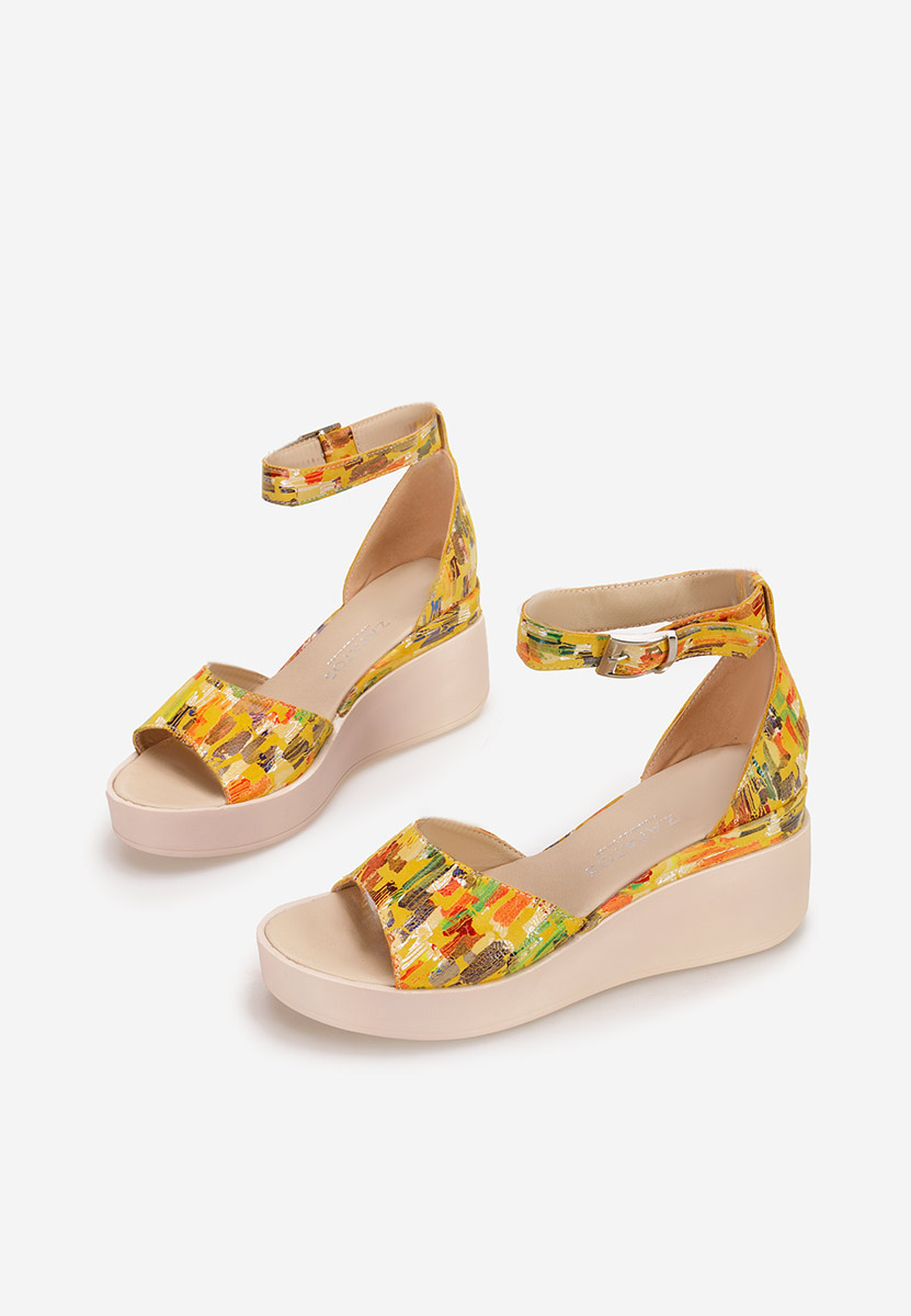 Sandale cu platformă piele Salegia V11 multicolore