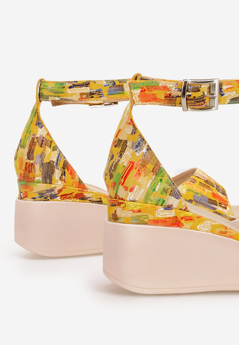 Sandale cu platformă piele Salegia V11 multicolore