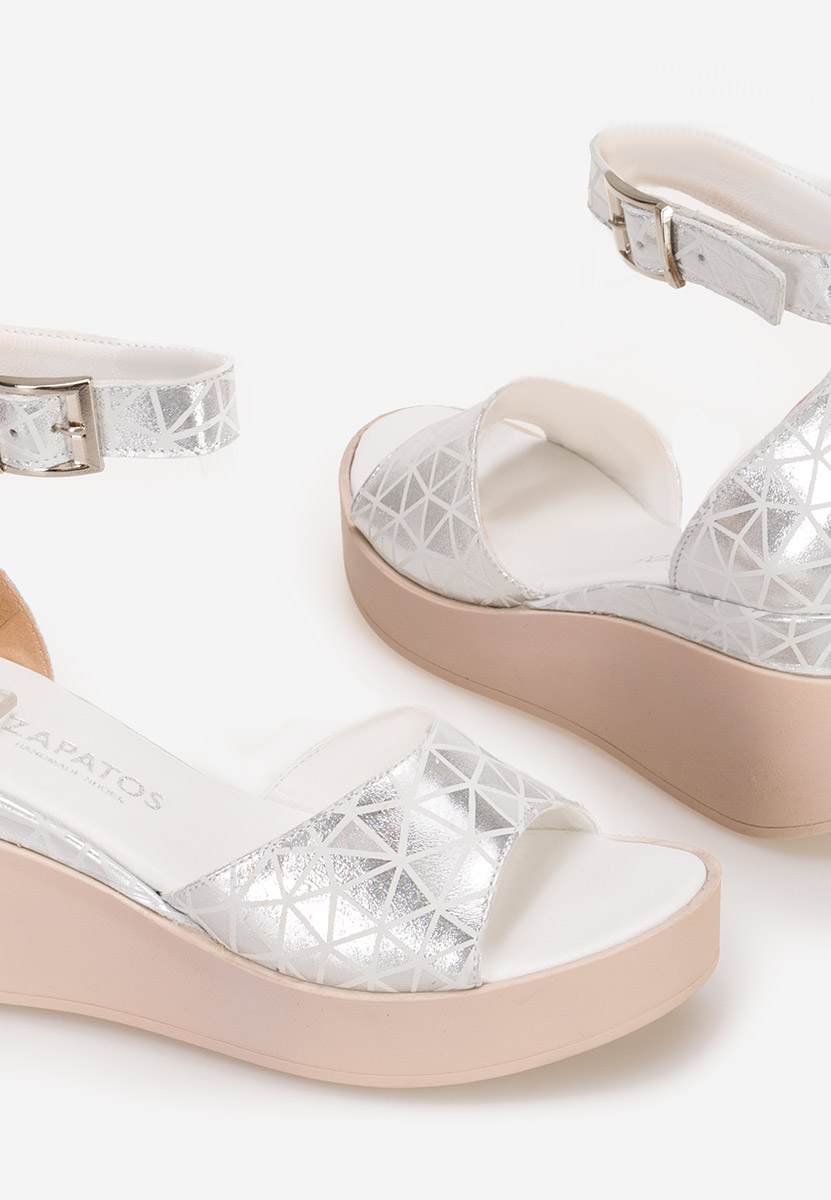 Sandale cu platformă piele Salegia V2 argintii