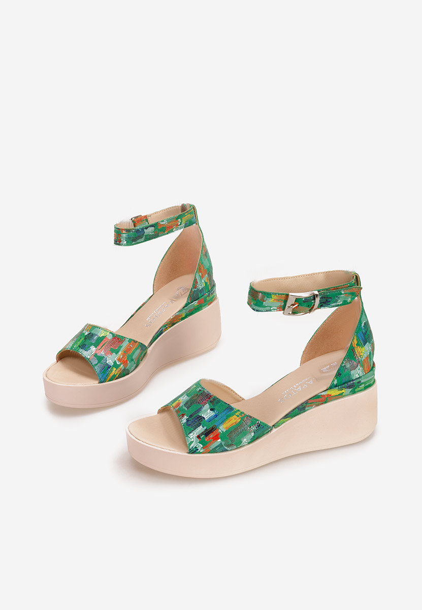Sandale cu platformă piele Salegia V9 multicolore