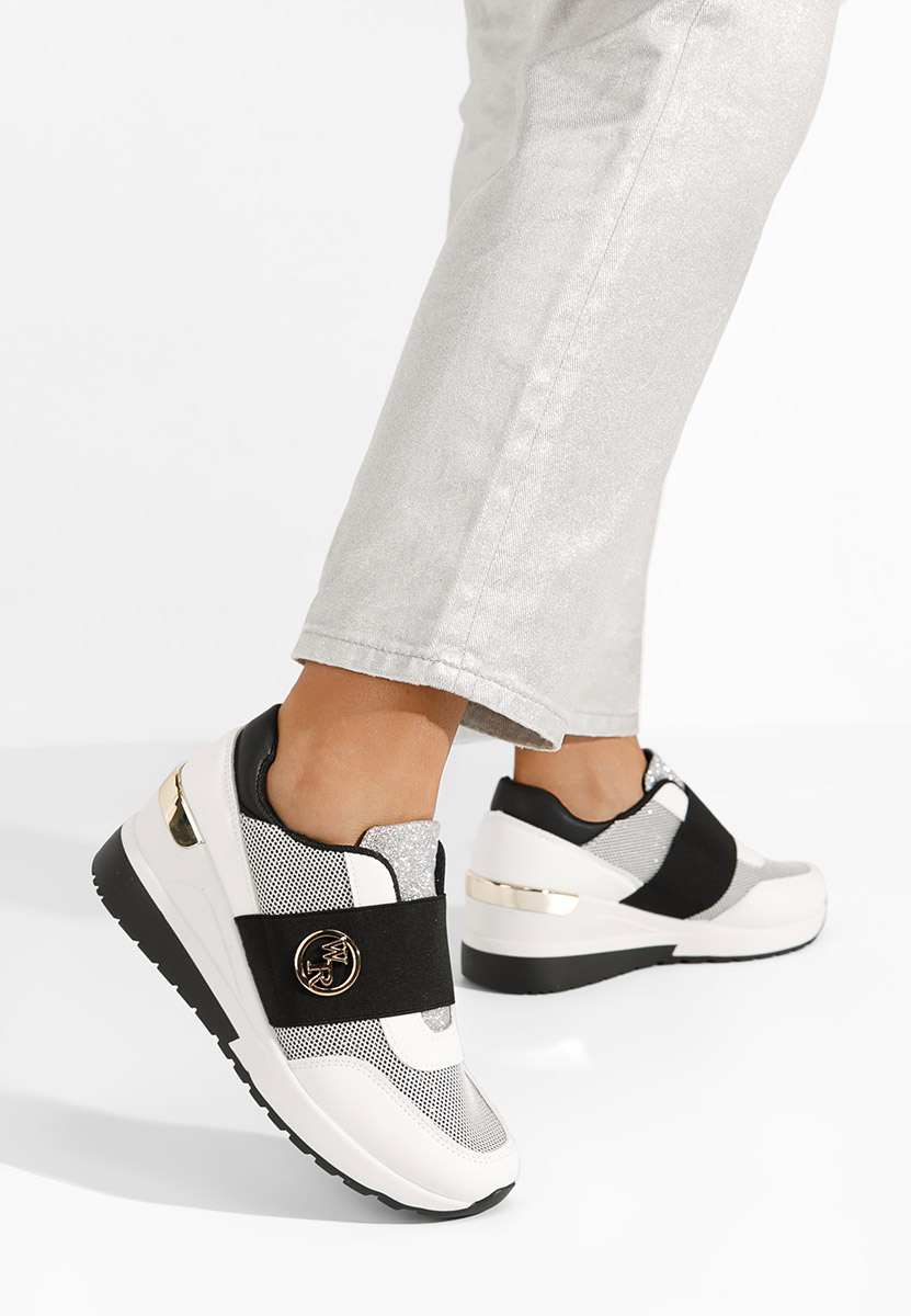 Sneakers cu platforma Salesia albi