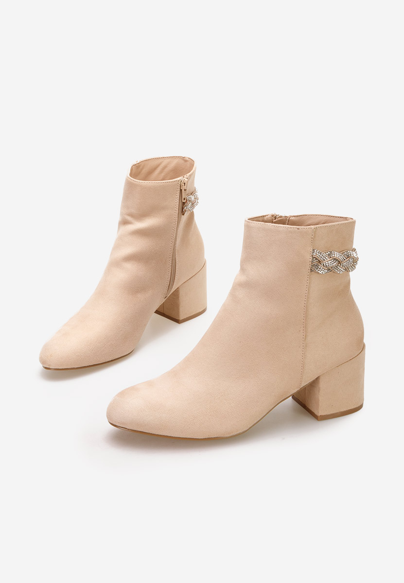 Botine cu toc Taisa bej