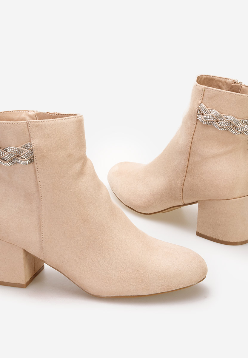 Botine cu toc Taisa bej