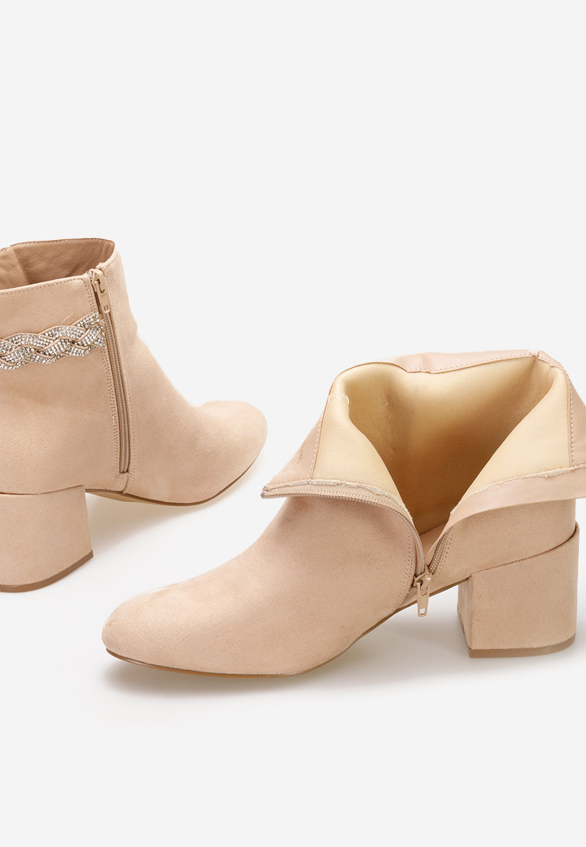 Botine cu toc Taisa bej