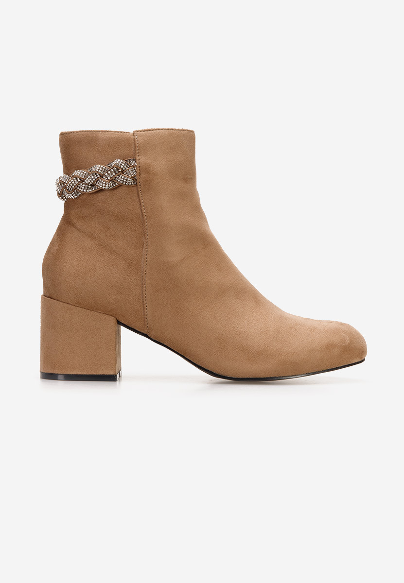 Botine cu toc Taisa kaki