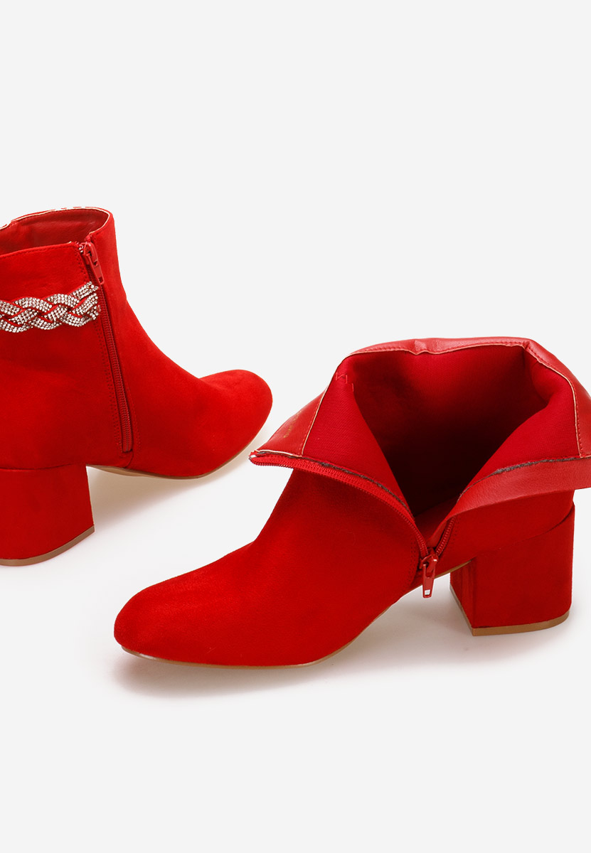 Botine cu toc Taisa rosii