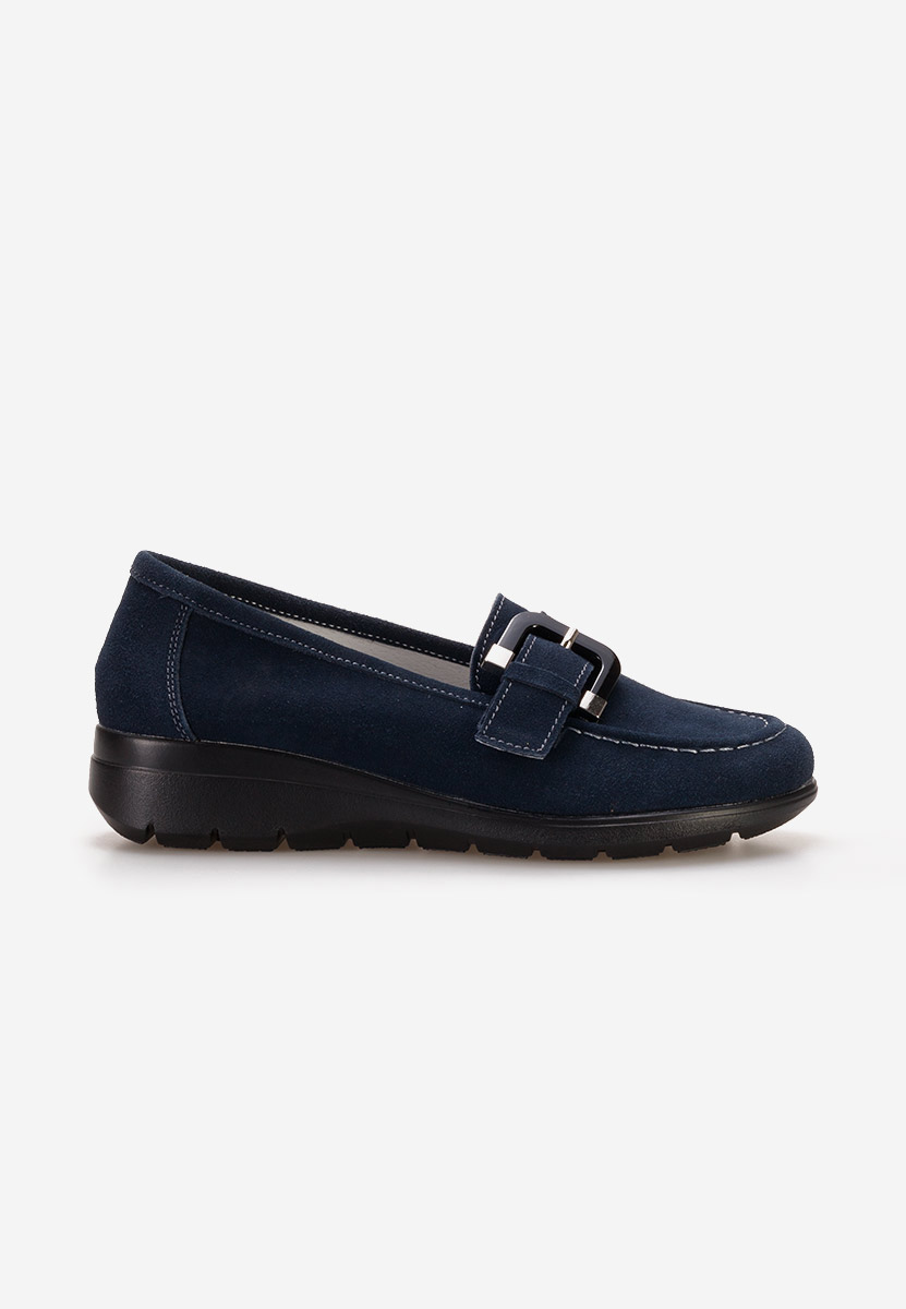 Mocasini dama piele Bernara navy