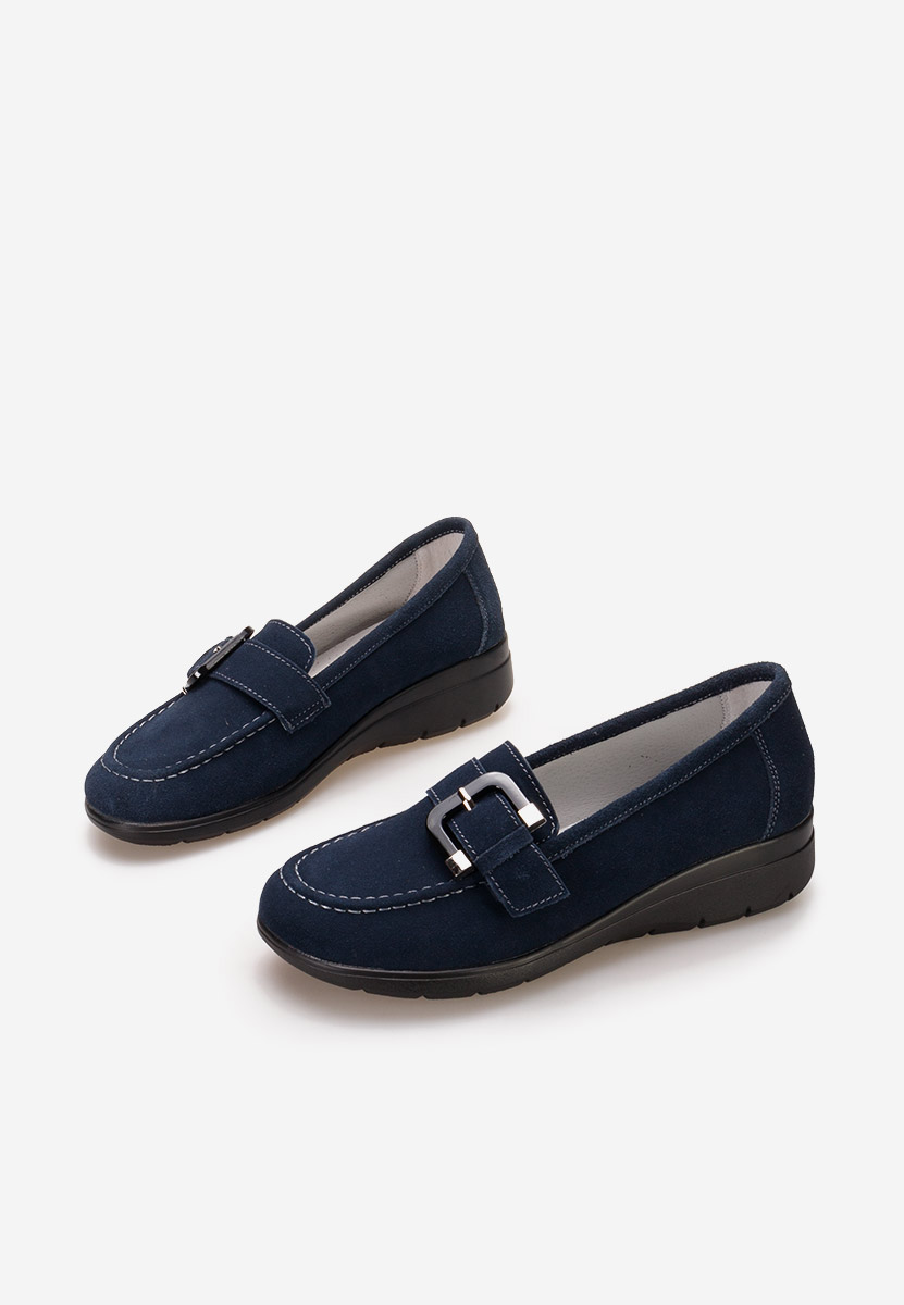 Mocasini dama piele Bernara navy