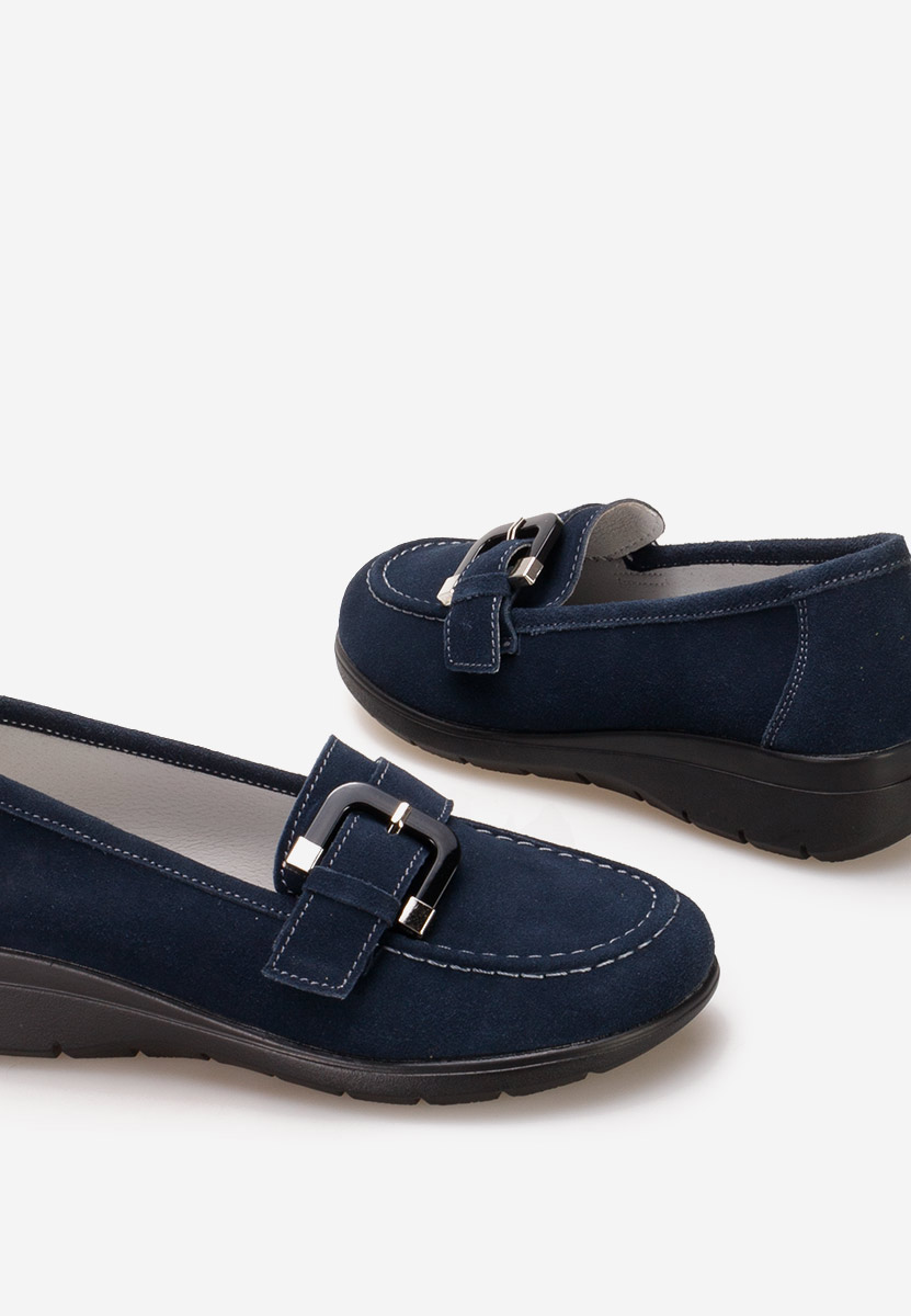 Mocasini dama piele Bernara navy