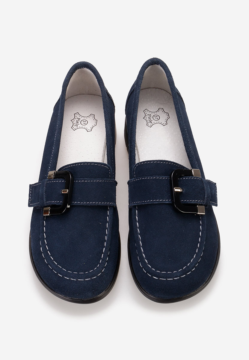 Mocasini dama piele Bernara navy