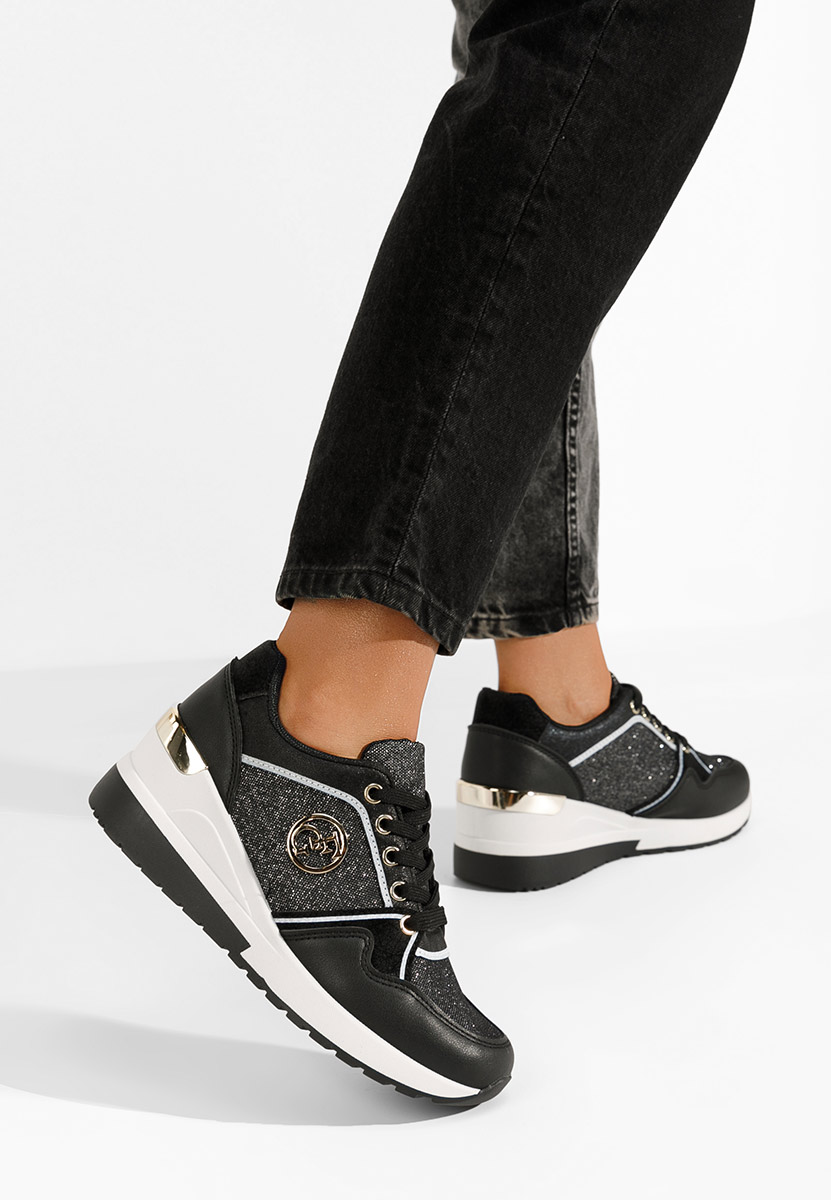 Sneakers cu platforma Elmyra negri