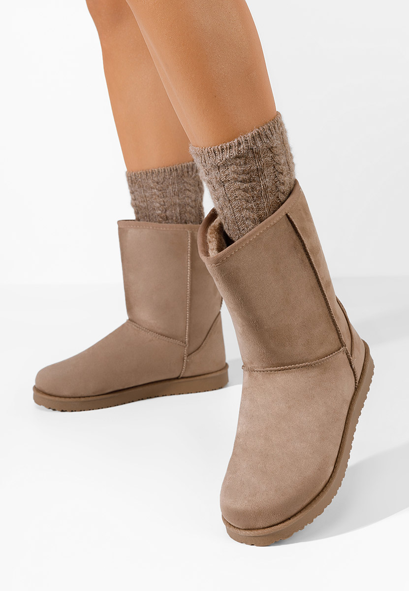 Cizme tip ugg Ozira camel kaki