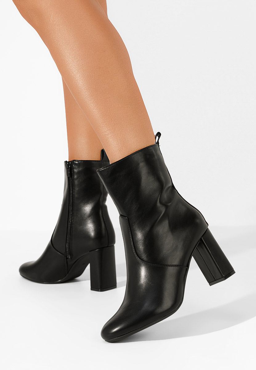 Botine cu toc gros Belleza negre