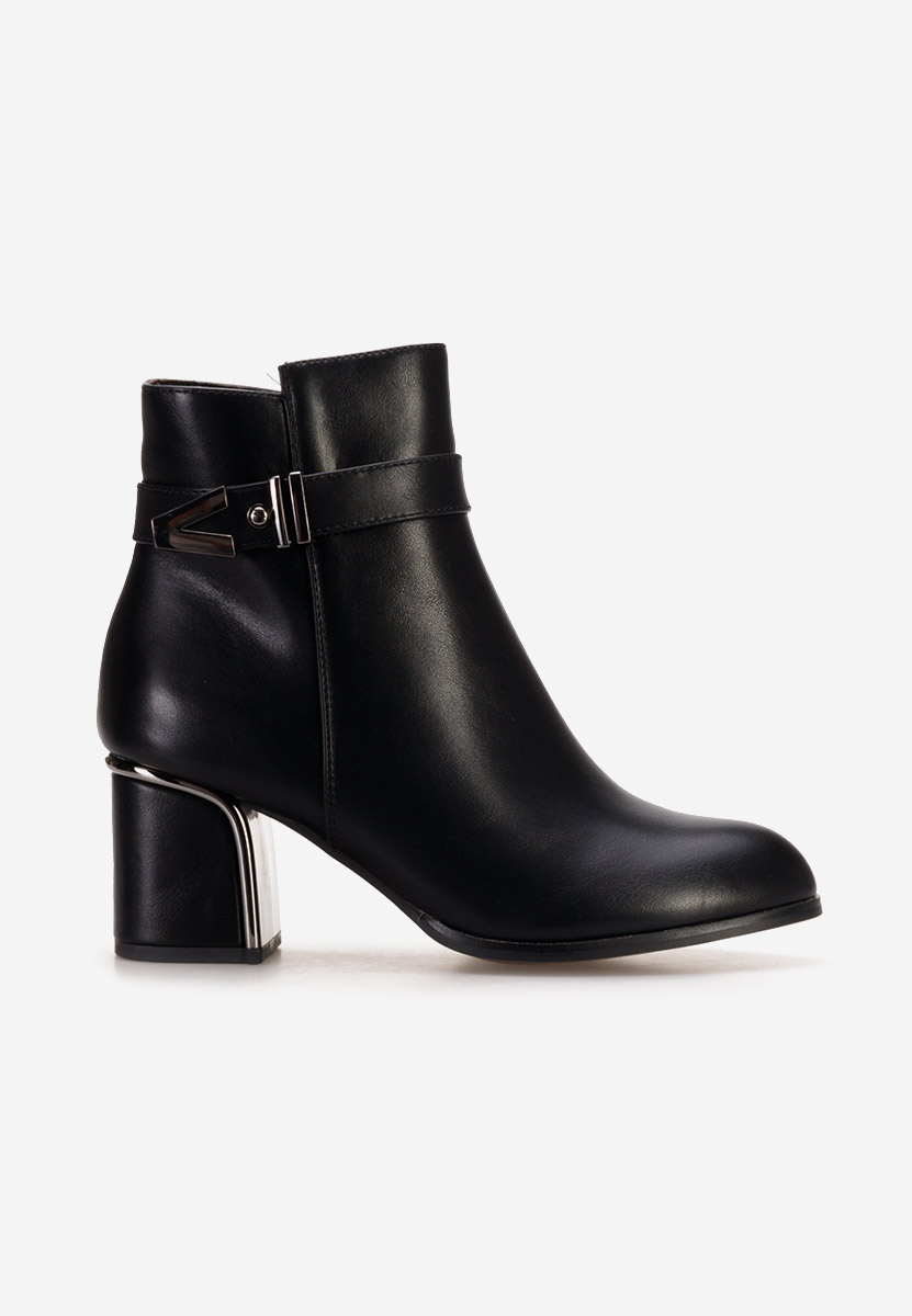 Botine cu toc gros Taiana negre