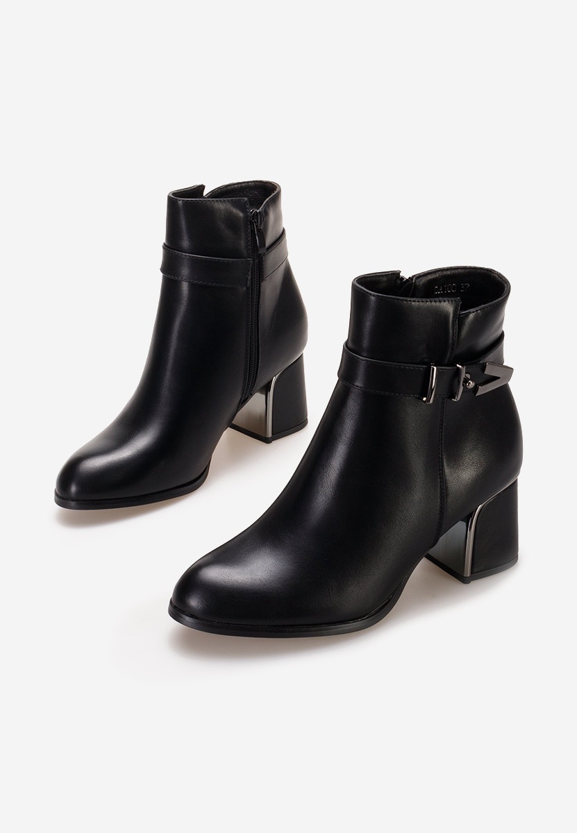 Botine cu toc gros Taiana negre