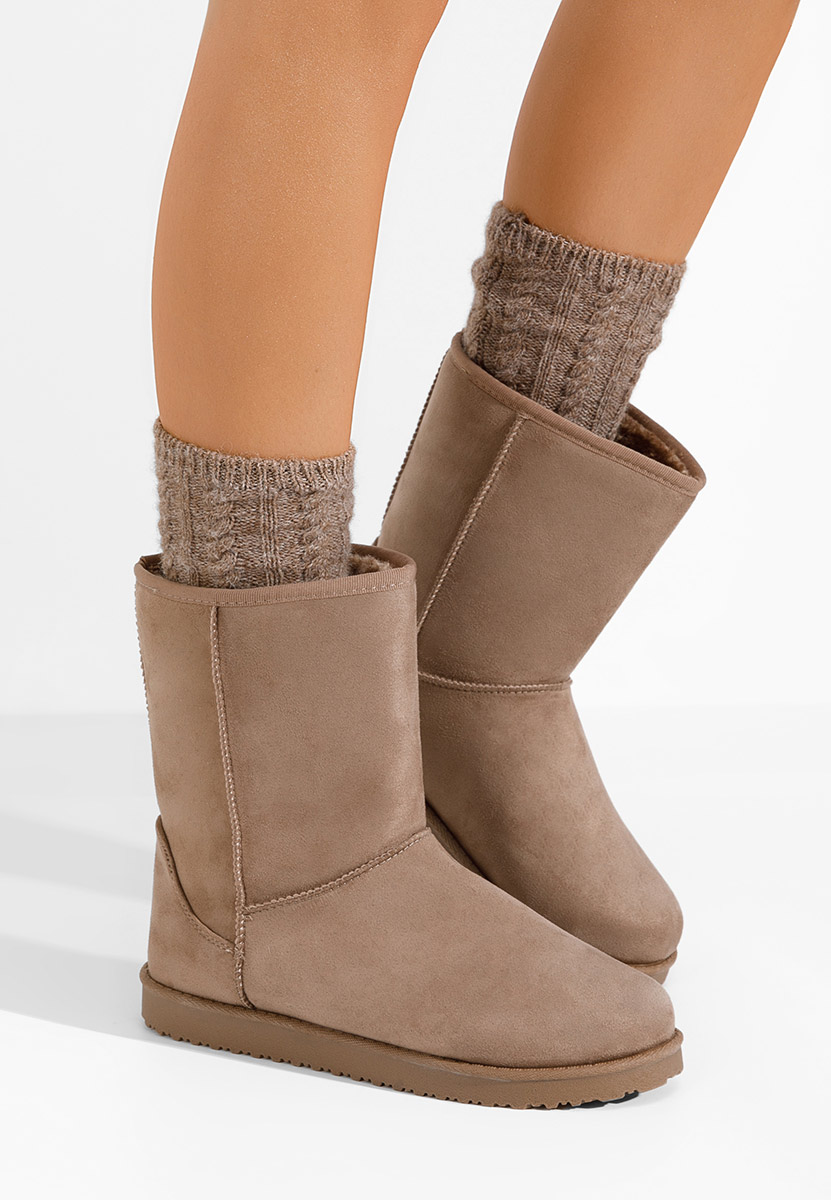 Cizme tip ugg Ozira camel kaki