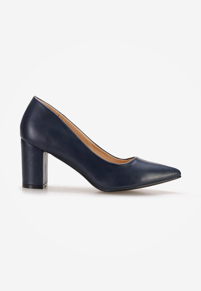 Pantofi cu toc gros Meliana navy