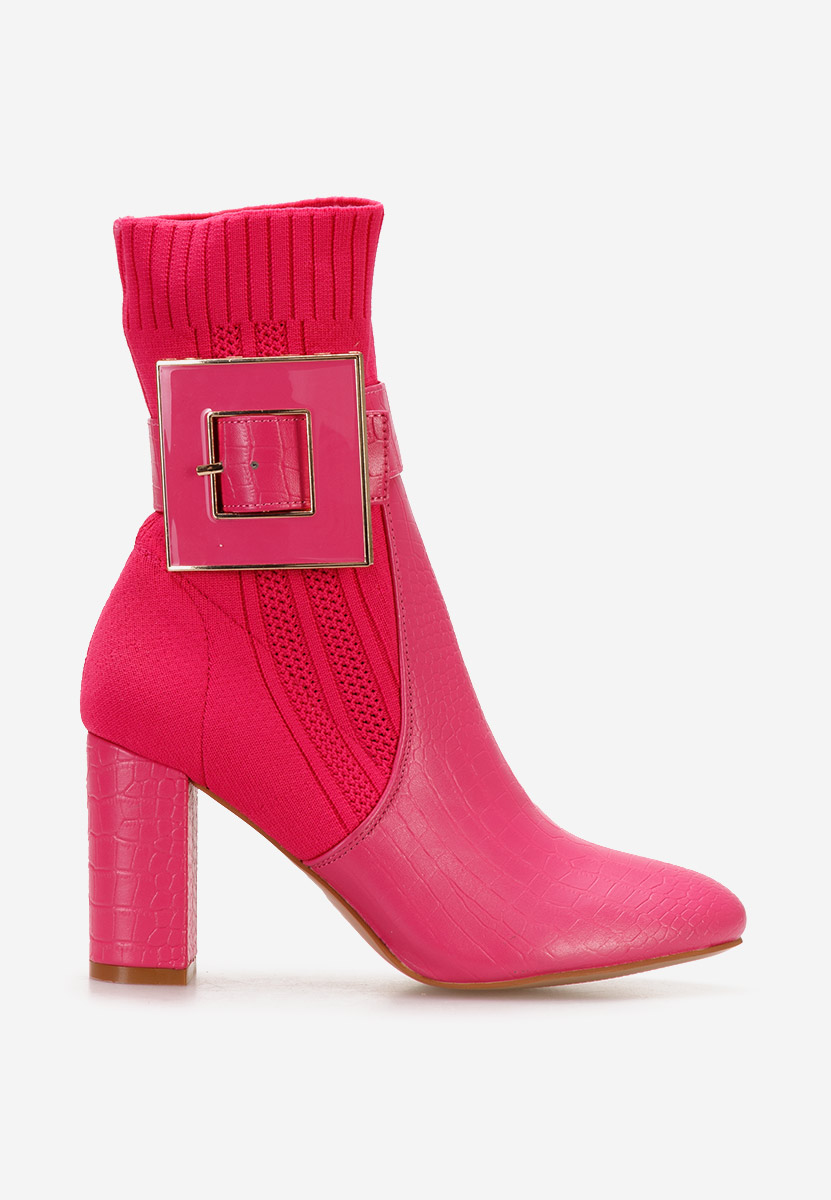 Botine cu toc gros Armeta fucsia