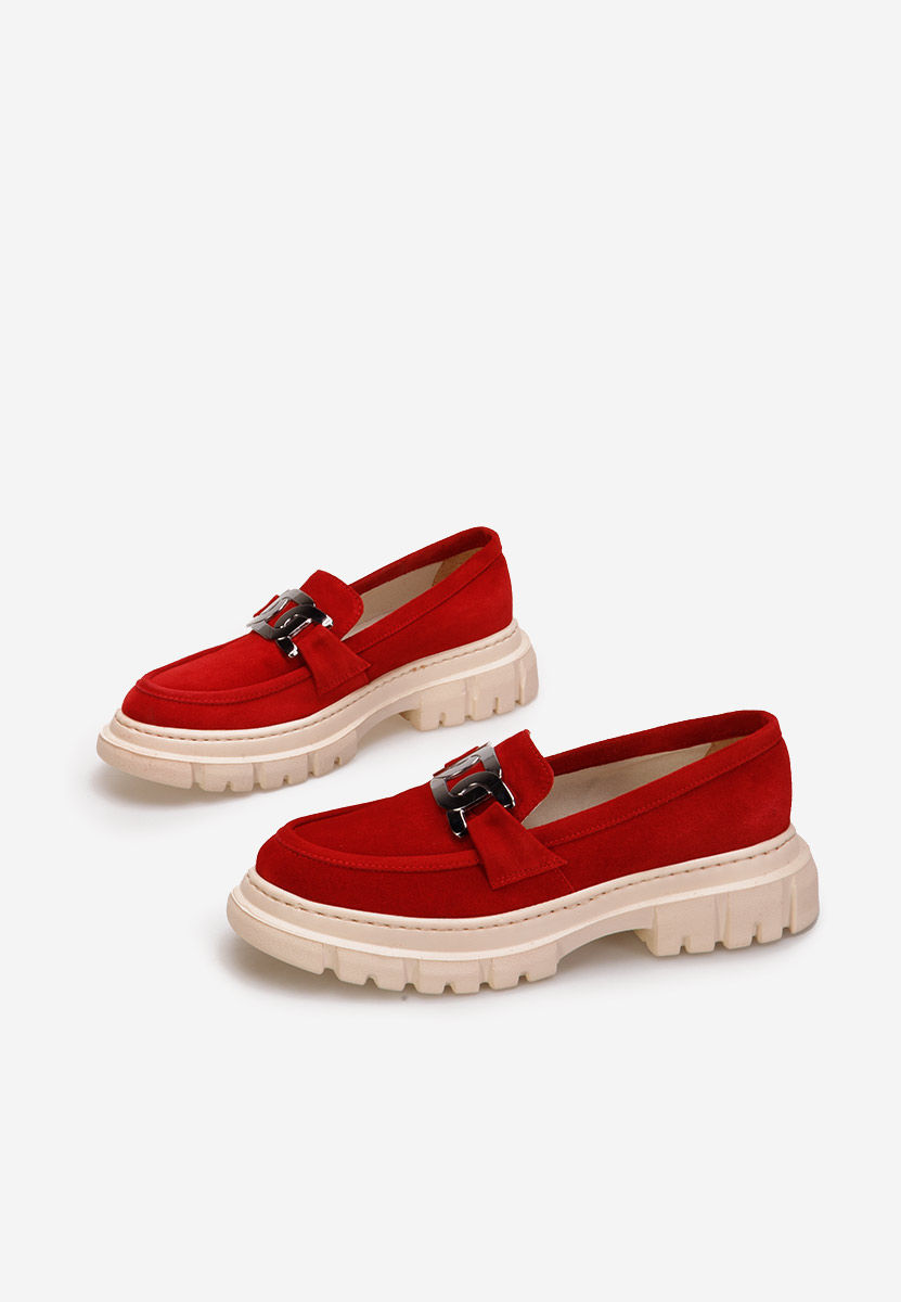 Mocasini piele naturala Haza V3 rosii