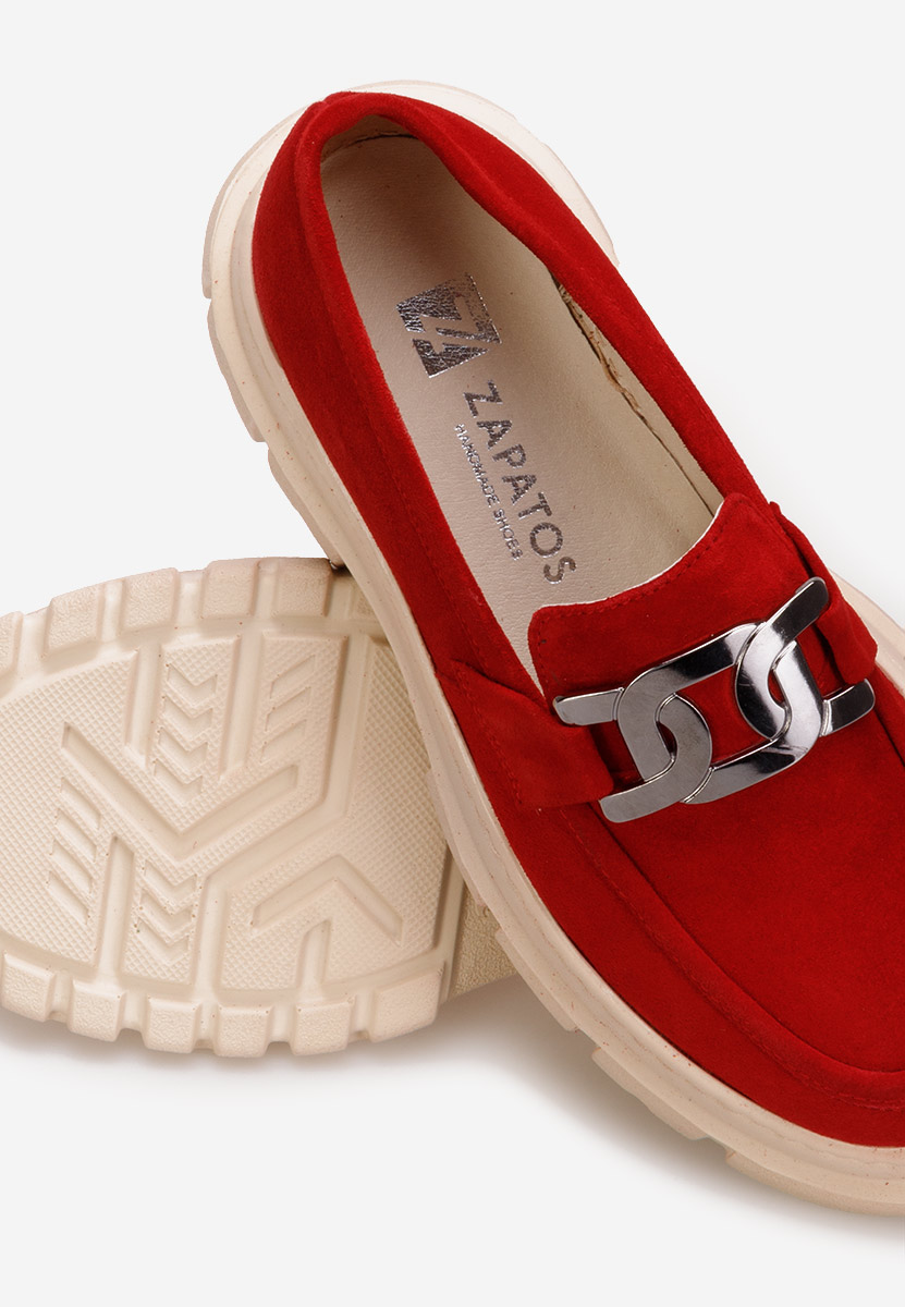 Mocasini piele naturala Haza V3 rosii