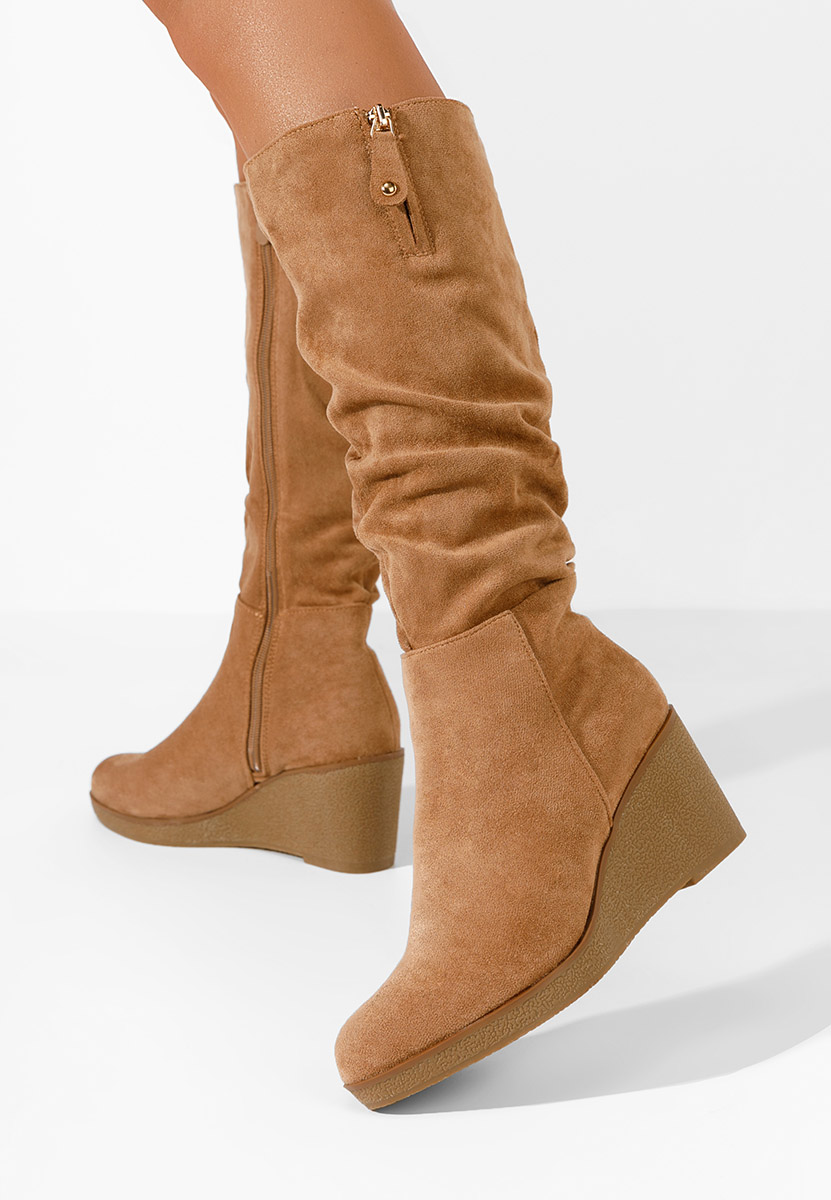 Cizme cu platforma Chloe camel