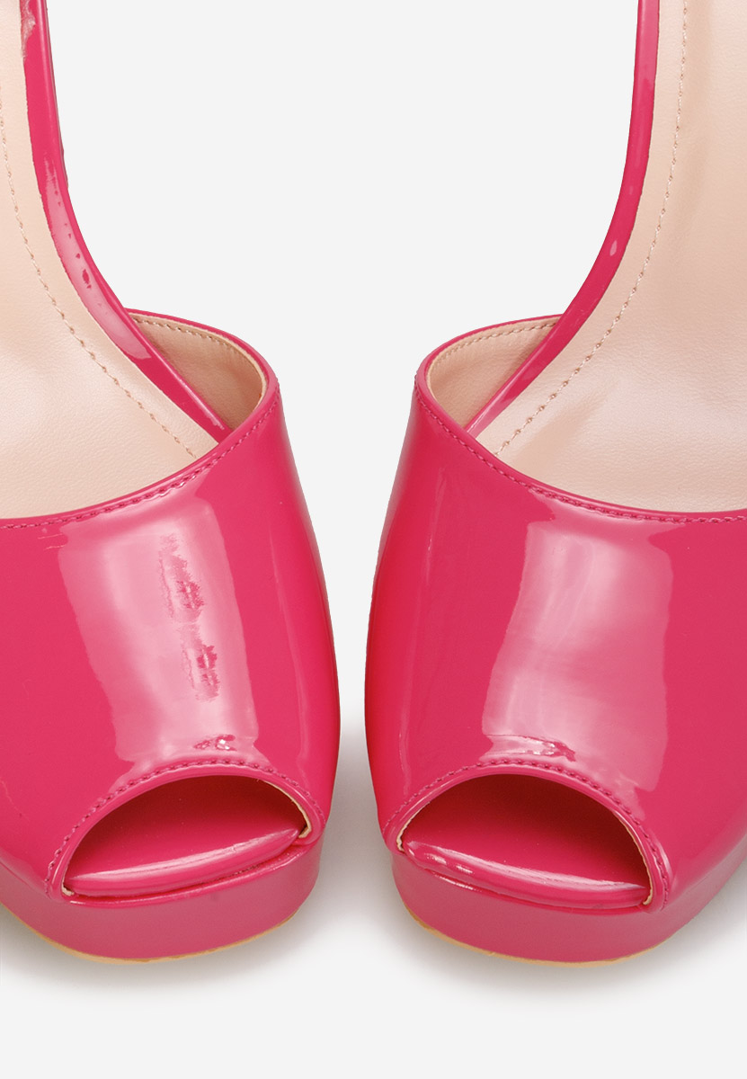 Pantofi cu toc gros si platforma Nixa fucsia
