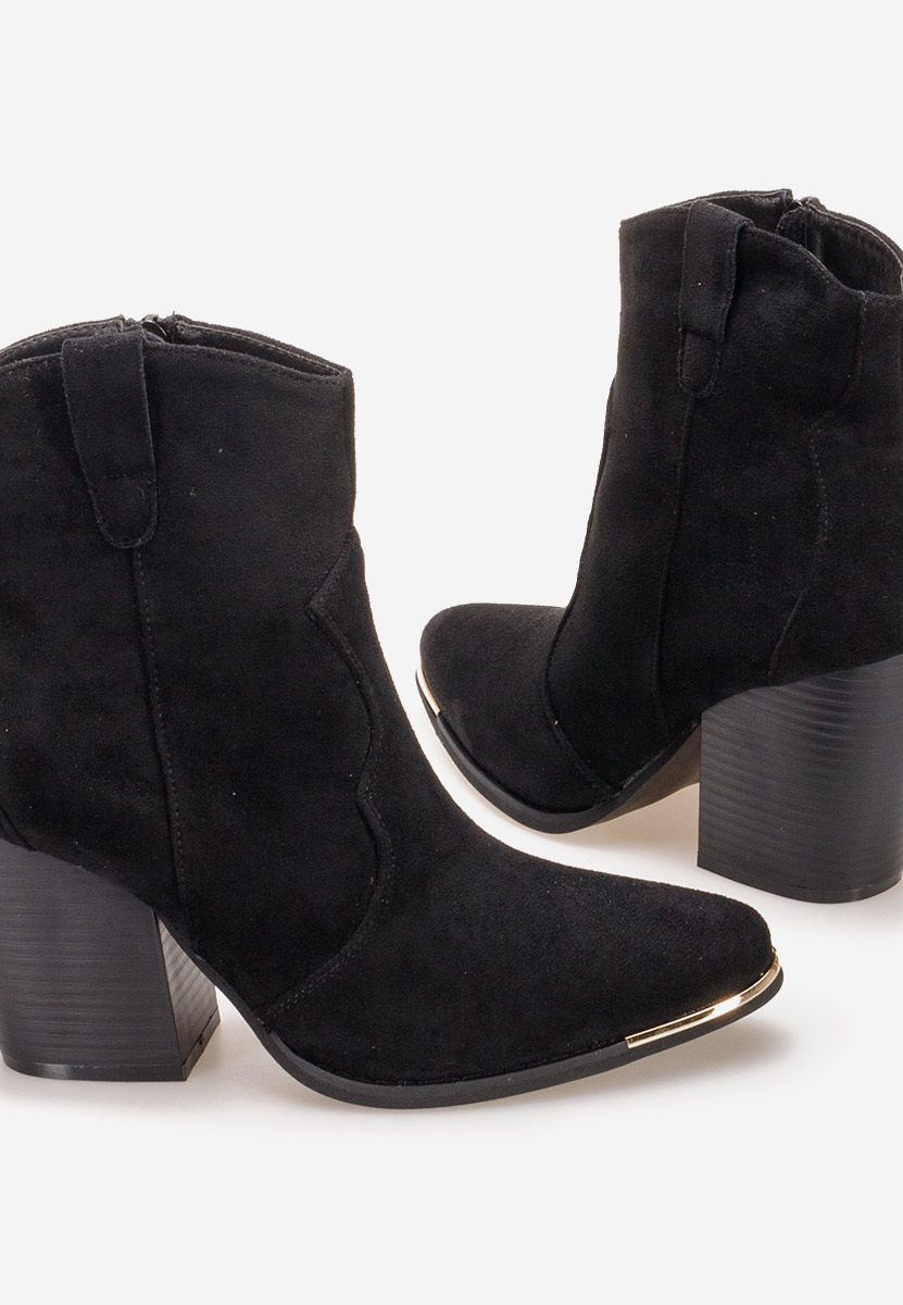 Botine cu toc gros Fresca negre