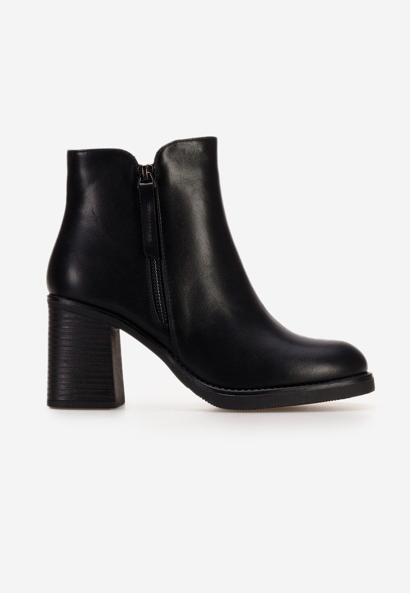 Botine cu toc gros Zelara negre