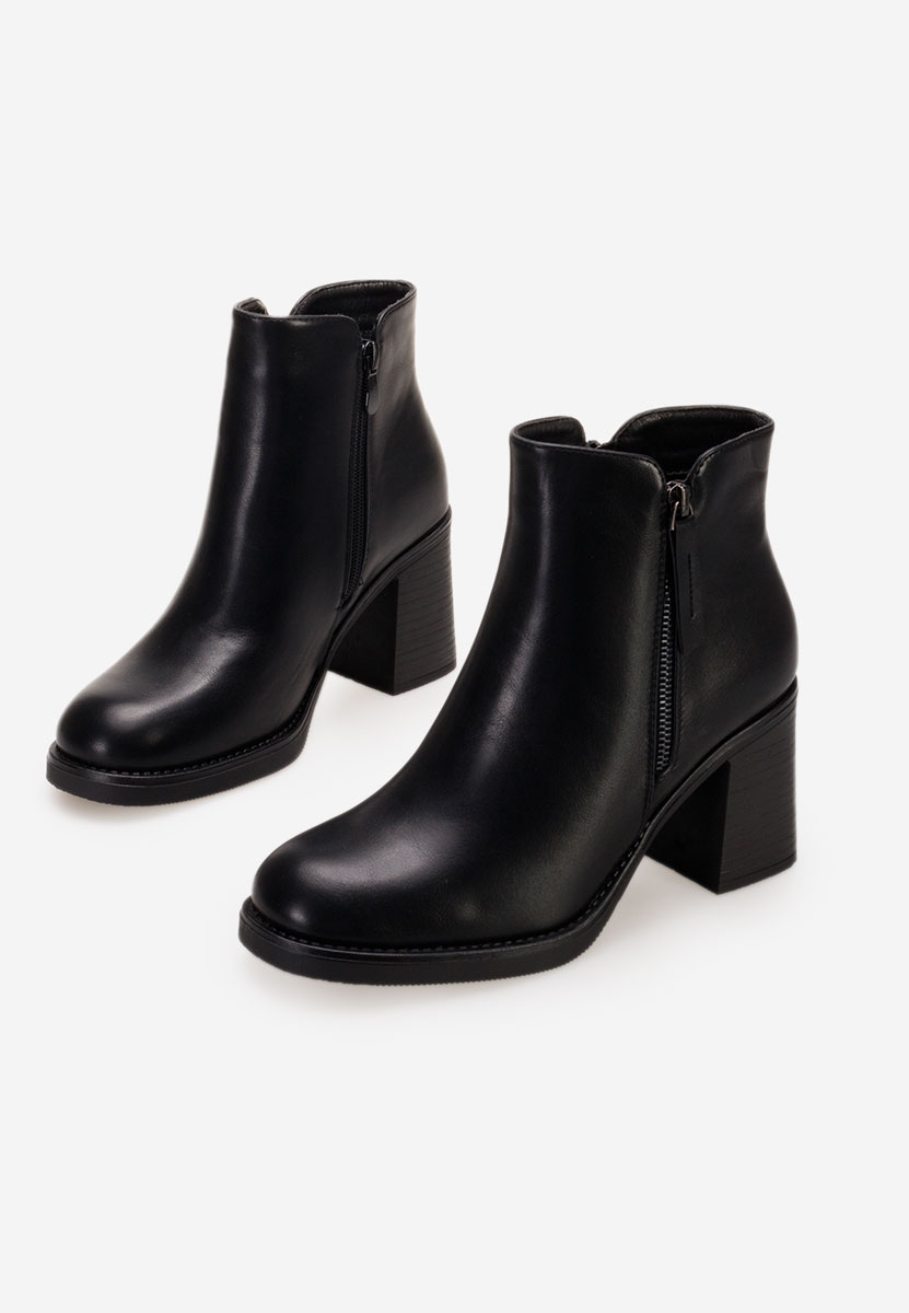 Botine cu toc gros Zelara negre